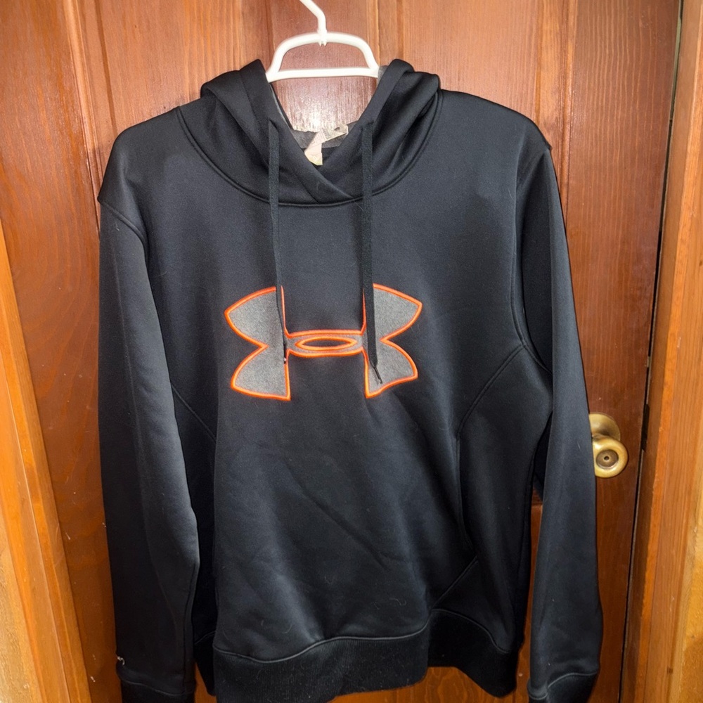 Under Armor Men's Black Sweater with Orange Logo
